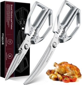 Huusk kitchen scissors set silver full view for versatile meal prep