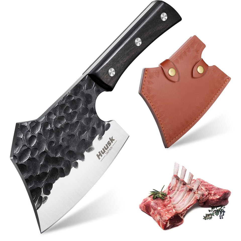 Huusk meat cleaver with heavy-duty blade for powerful chopping.