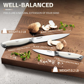 Huusk 3.5-inch paring knife focused on peeling and trimming.