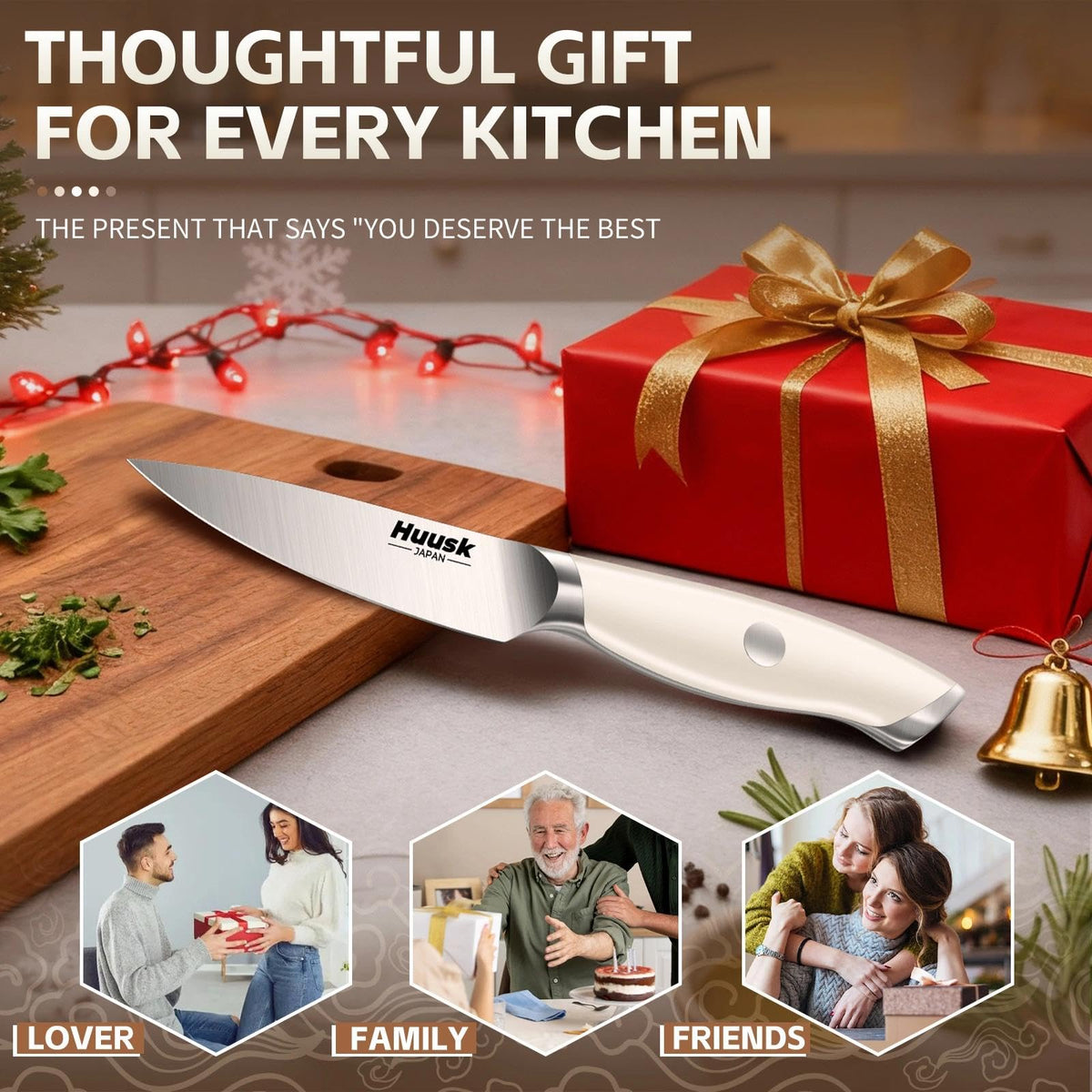 Huusk paring knife ideal for fruit, vegetable, and herb prep in daily use.