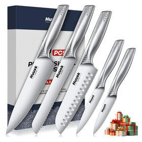Huusk Silver Edge knife set with detailed blade for precise slicing in daily cooking