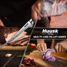 Huusk skinning and deboning knife for delicate trimming.