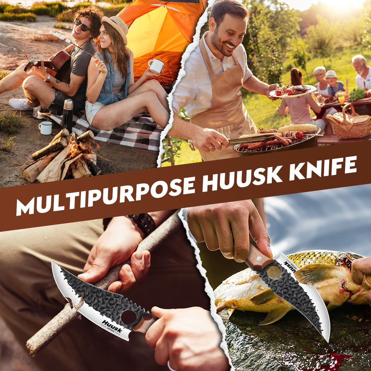 Huusk Viking knife in kitchen use, delivering precise slicing and deboning.