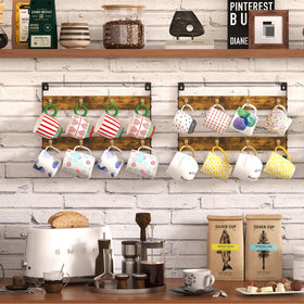 Huxitocan easy-to-reach mugs by the coffee bar for quick mornings.