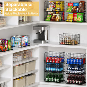 Huxitocan four-tier pantry organization shows space-saving design in use.
