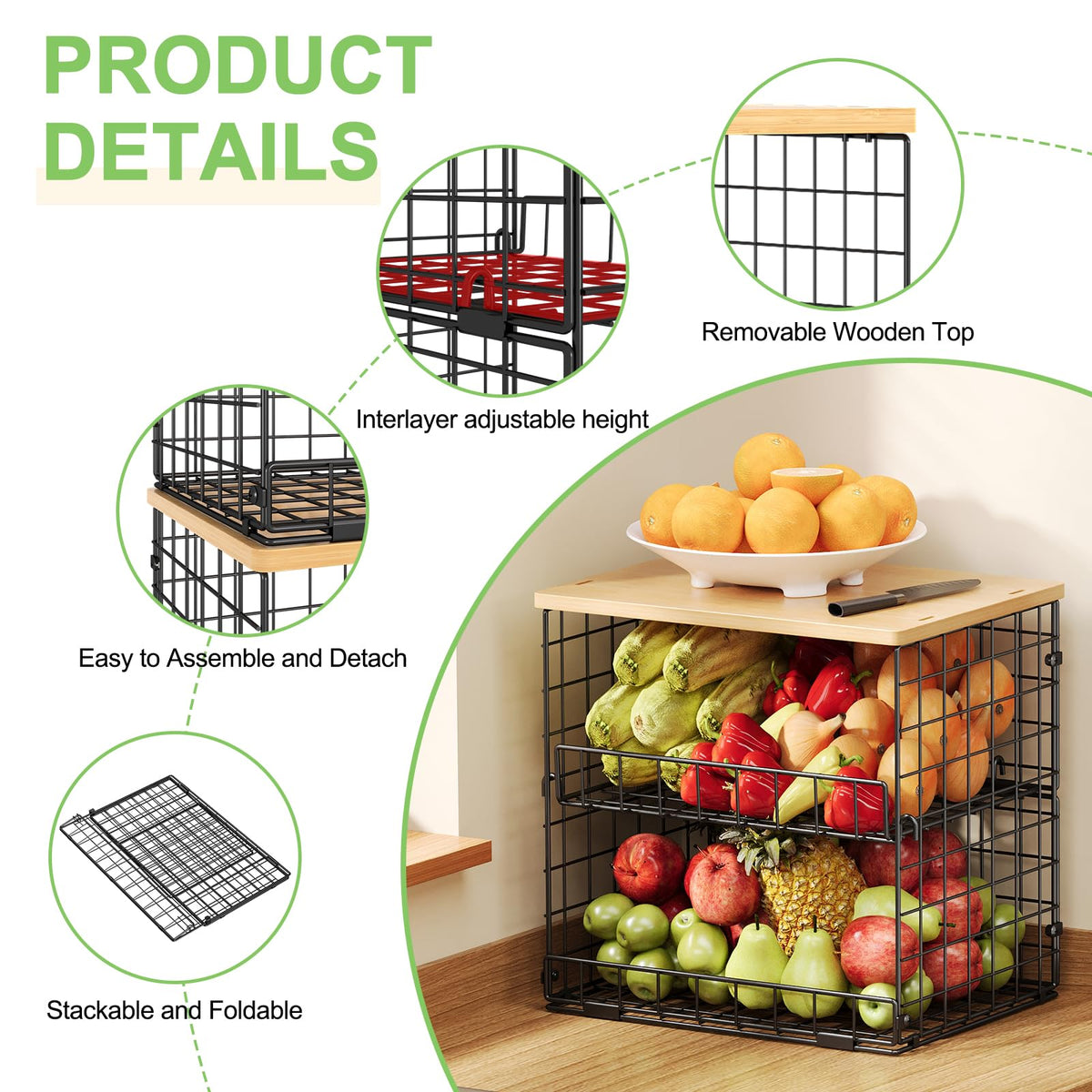 Huxitocan stackable and foldable design saves cabinet space.