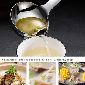 Hvanam fat-separator spoon keeps grease away while serving hot broth