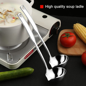 Hvanam pour-spout ladle designed to minimize drips while ladling liquids.