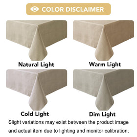 Outdoor buffet setup with H.VERSAILTEX taupe tablecloth, elegant and easy-care