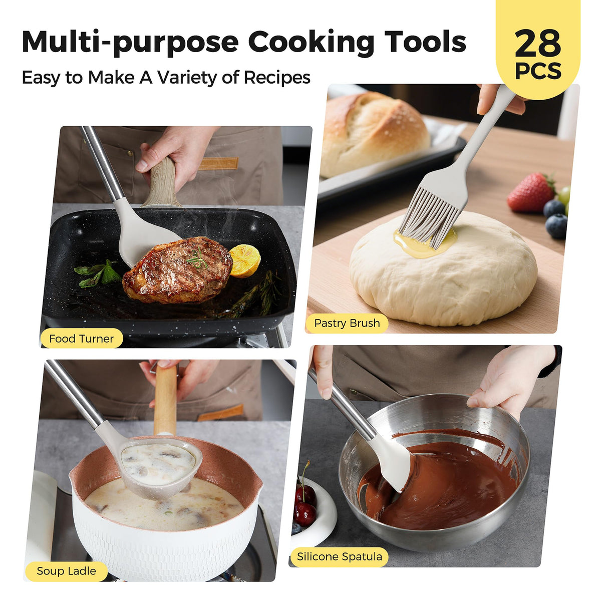 Hvygss anti-scald stainless steel handle reduces heat transfer