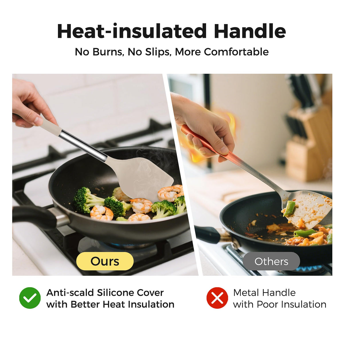 Hvygss dishwasher-safe silicone utensils for easy cleanup