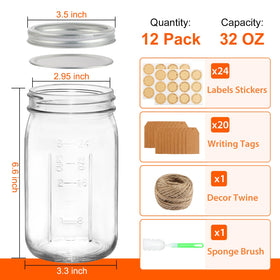 HWASHIN clear glass mason jar shows contents clearly for easy freshness checks.