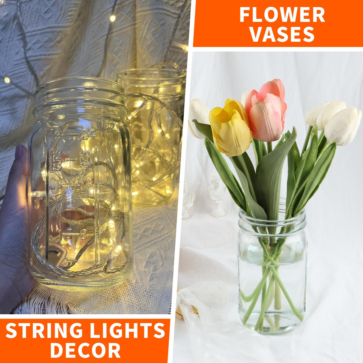 HWASHIN mason jars used for crafts and gifts.