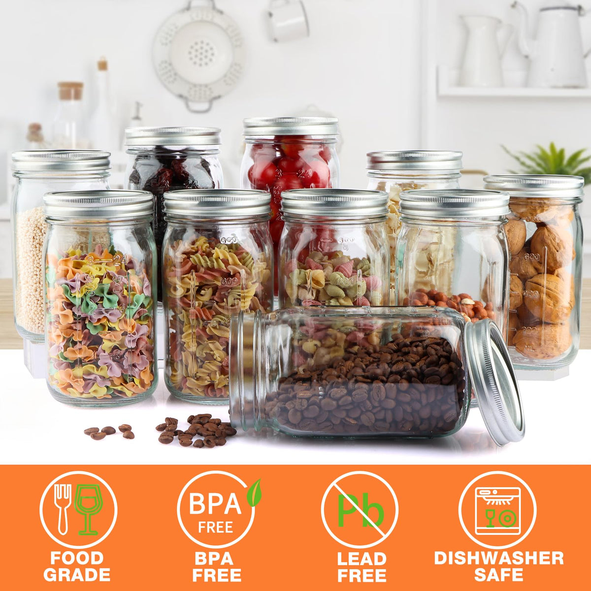 HWASHIN jar shown with dishwasher-safe feature for simple cleanup.