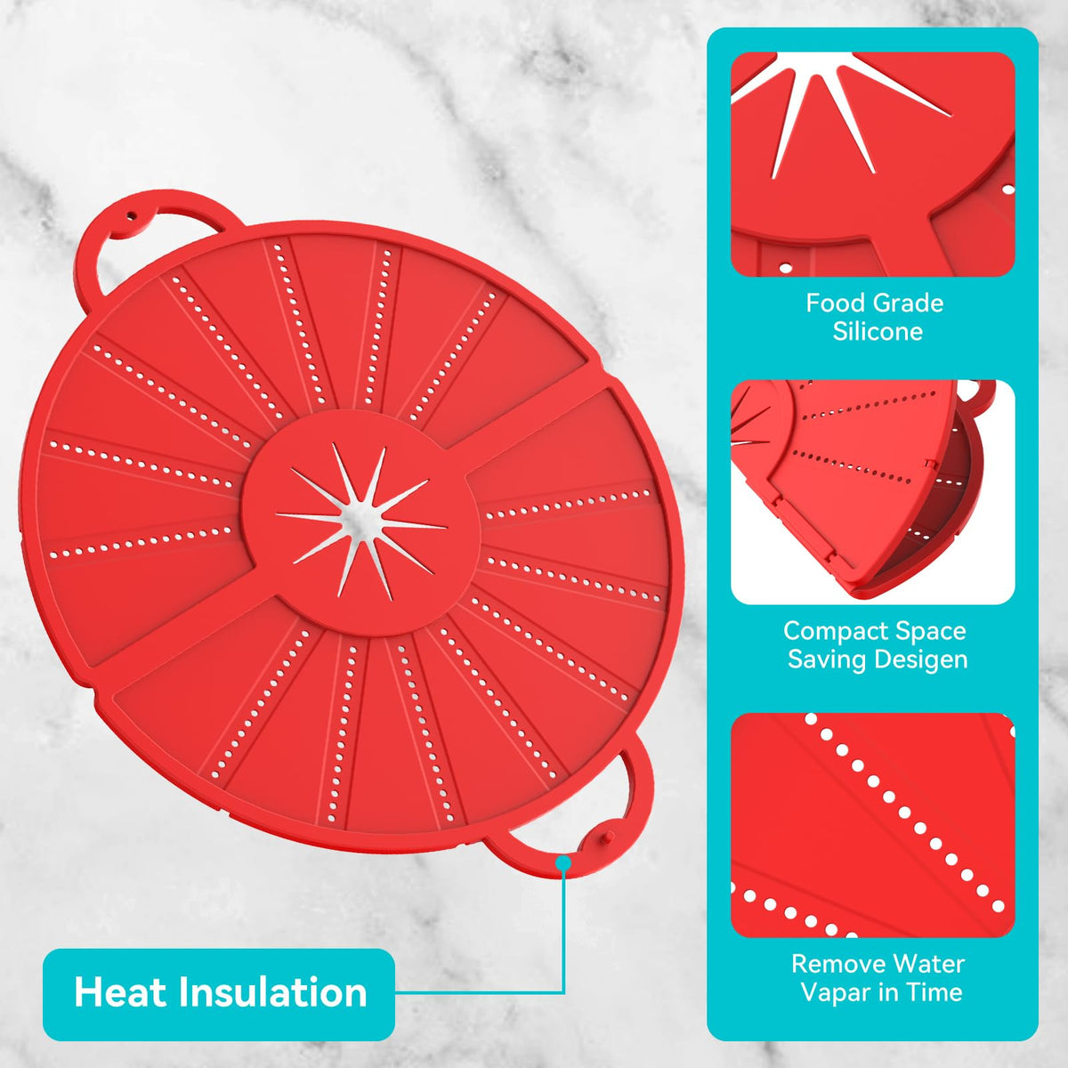 HWXQJJHONEY multi-use splatter guard doubles as a trivet mat
