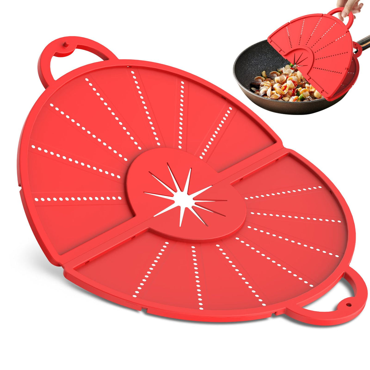 HWXQJJHONEY silicone splatter screen 12-inch shields pans from oil splatter