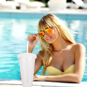 Hxezoc reusable tumbler being reused to highlight durability