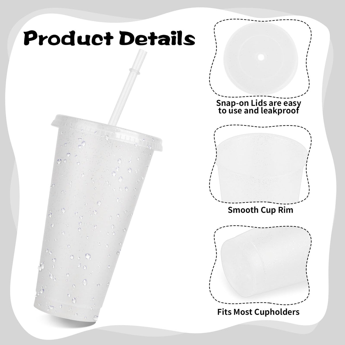 Hxezoc glitter cup with straw used for smoothies and iced coffee