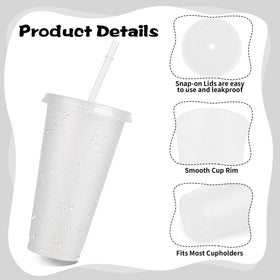 Hxezoc glitter cup with straw used for smoothies and iced coffee