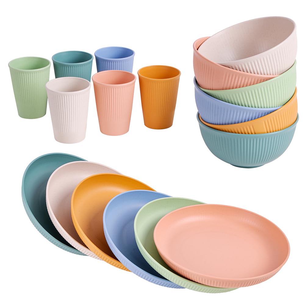 HXYPN colorful dinnerware collection showcasing the six color options.
