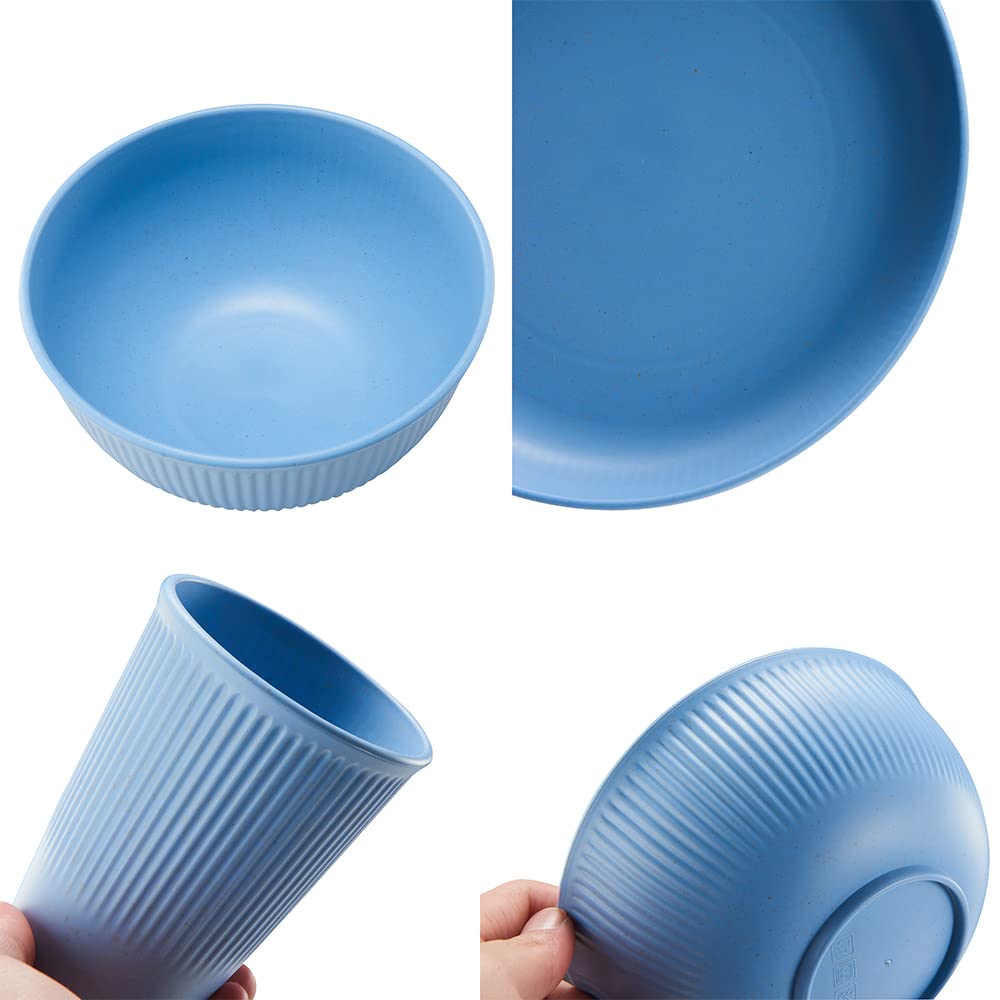 HXYPN wheat straw dinnerware outdoor use image showing outdoor dining possibilities.