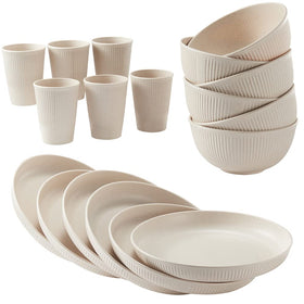HXYPN wheat straw dinner plates—sturdy, reusable service for family meals