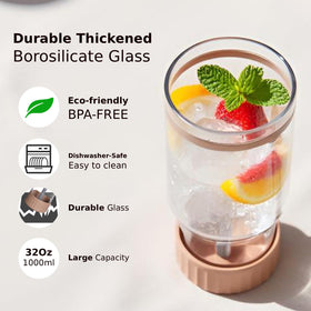 HY3 borosilicate tumbler withstands temperature changes for hot coffee or iced tea