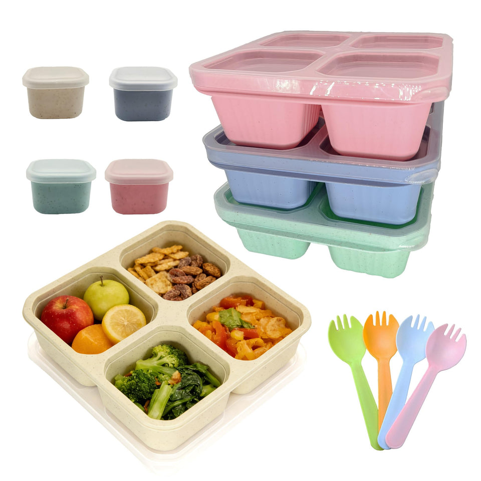 HYDMY snack box with four compartments keeps meals organized and fresh.