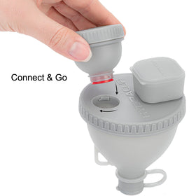 Hydra Cup Pro-Stand hands-free design enables upright filling