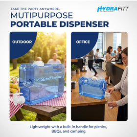 HYDRAFITT 1.1-gallon slim fridge container fits on standard shelves.