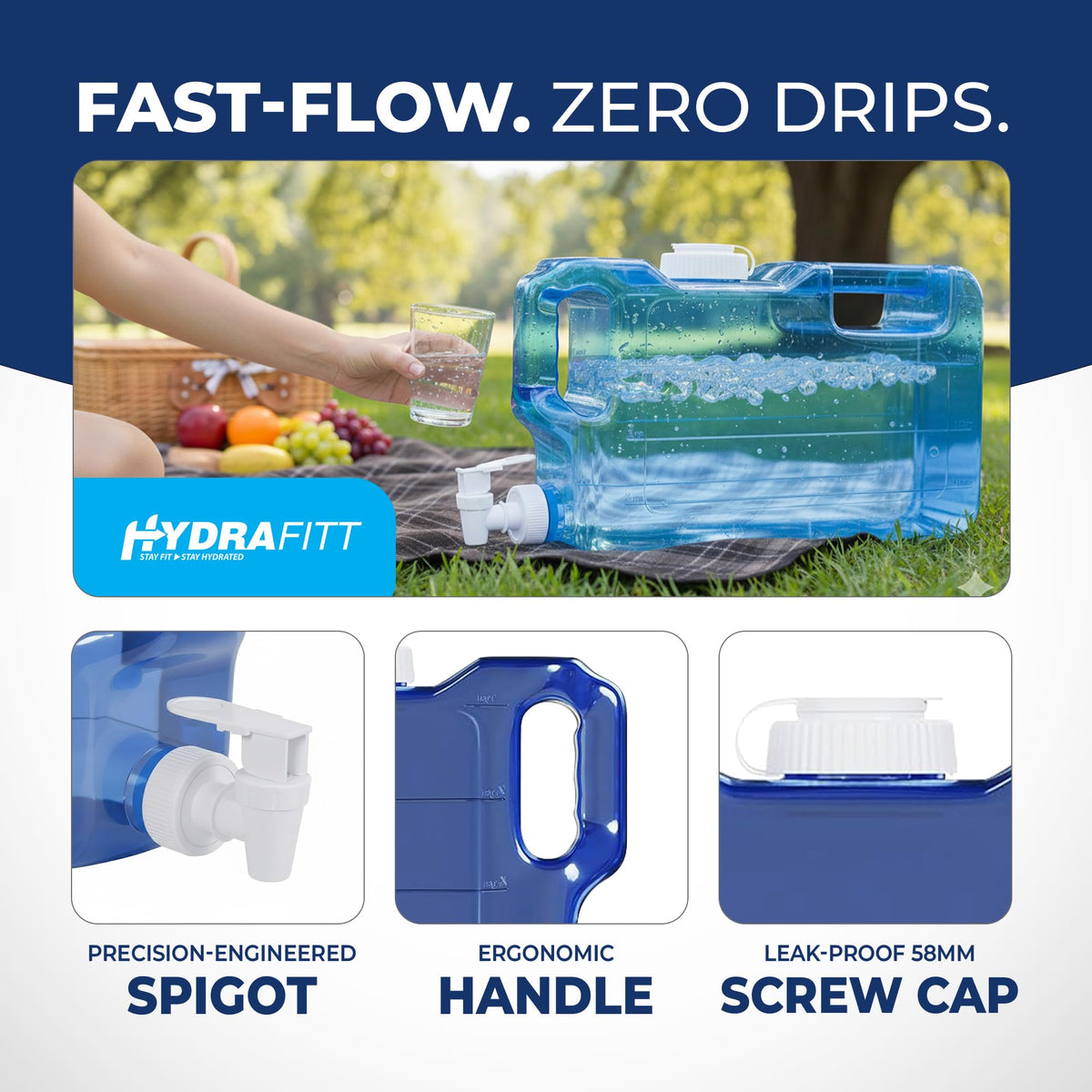 HYDRAFITT dual handles for easy carrying and versatile use.