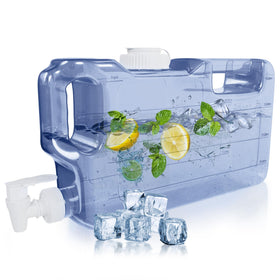 HYDRAFITT refrigerator dispenser on fridge shelf for quick cold water access.