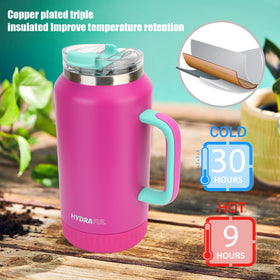 Hydraful 2-in-1 lid with sip spout and flip-top for versatile hydration access.