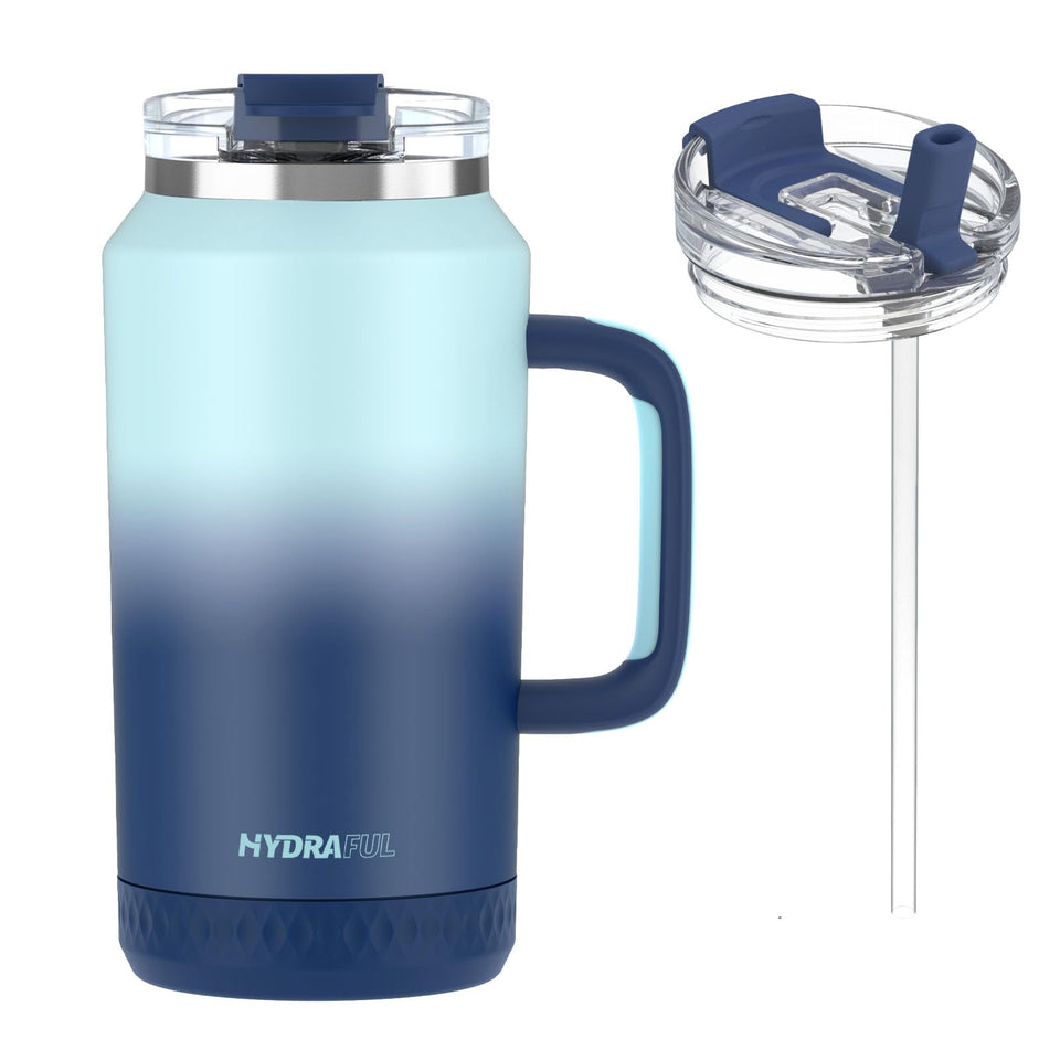 Hydraful 64oz tumbler with handle and straw for on-the-go hydration.