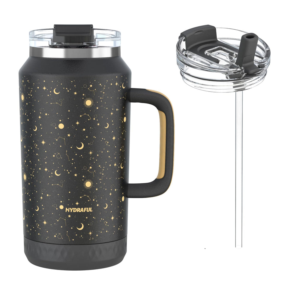 Hydraful 64oz tumbler with handle for a secure grip during workouts