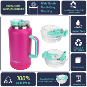 Hydraful anti-slip silicone base keeps the bottle steady on slick surfaces.
