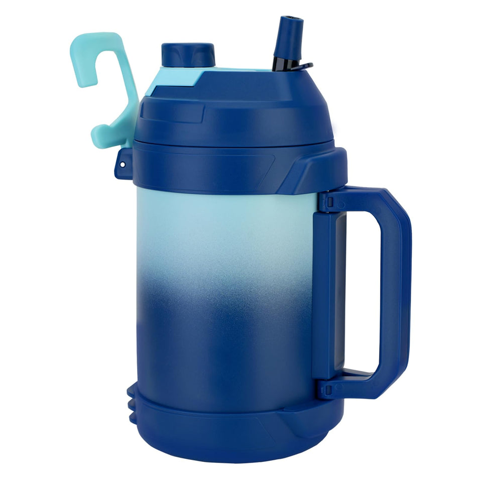 Hydraful gallon bottle with insulated stainless build keeps drinks cold without sweating.