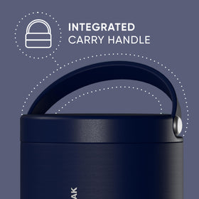 Hydrapeak navy jar designed for kids' lunches with a secure leak-proof lid.