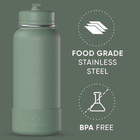 Hydrapeak 26oz Sage Leaf bottle, cupholder-friendly for commutes.
