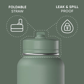 Hydrapeak leak-proof lid keeps drinks secure in bags and desks.
