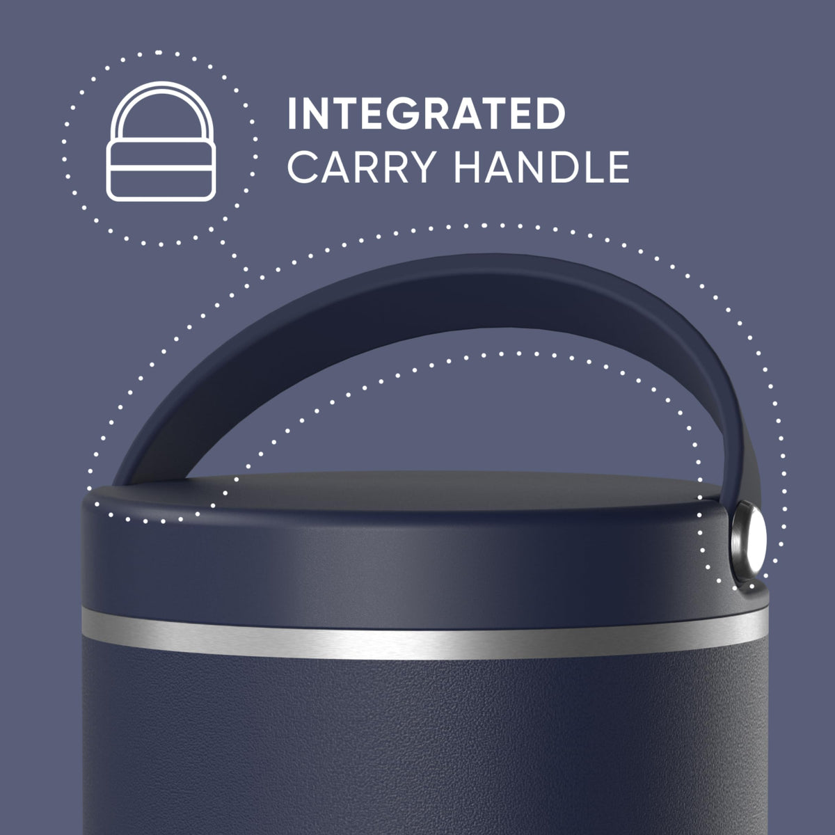 Hydrapeak 32oz food jar folding handle for on-the-go transport.