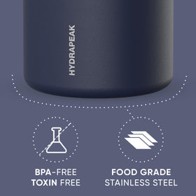 Hydrapeak 32oz food jar navy color with durable stainless steel.