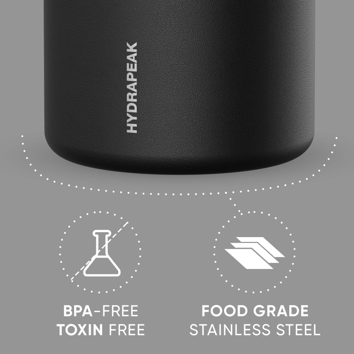 Hydrapeak stainless steel construction offers durability for daily use and transport
