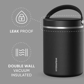 Hydrapeak wide-mouth design for easy filling and serving soups or meals