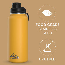 Hydrapeak chug lid with integrated handle supports one-handed sipping
