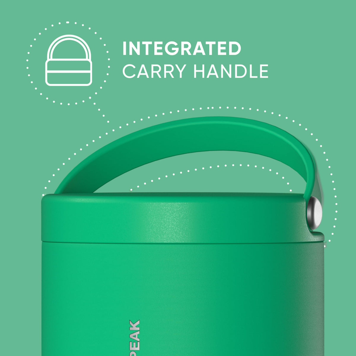 Hydrapeak with folding handle enables easy carrying on the go.