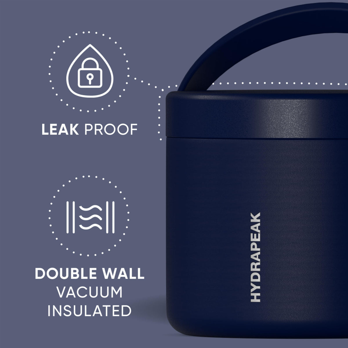 Hydrapeak leak-proof cap helps prevent spills during transport.