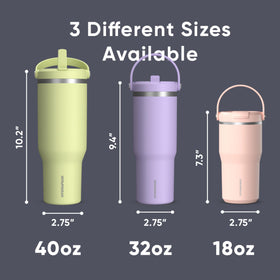 Hydrapeak Nomad 32 oz tumbler fits most car cupholders for simple transport.
