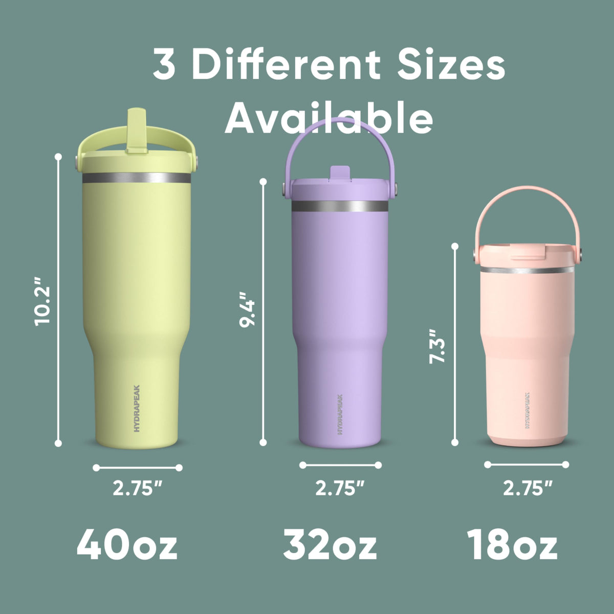 Hydrapeak Nomad 32 oz tumbler fits most car cupholders for convenient commuting