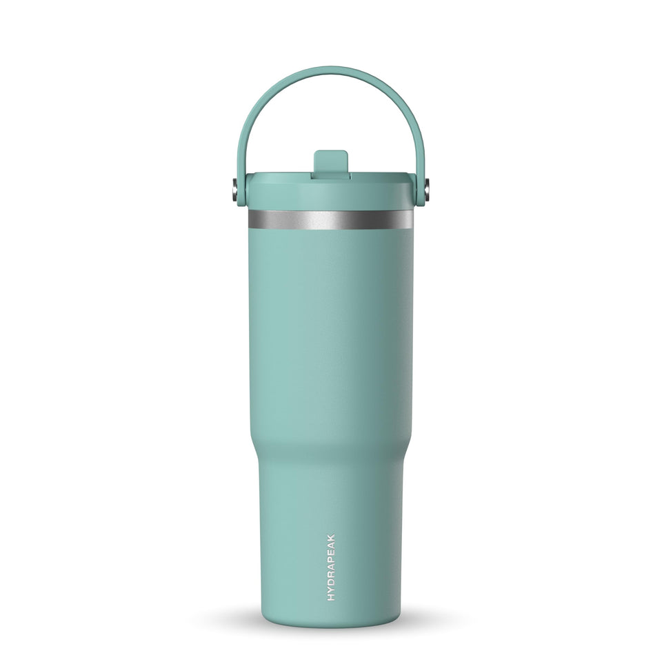 Hydrapeak Nomad 32 oz tumbler with handle, side view for easy daily carry